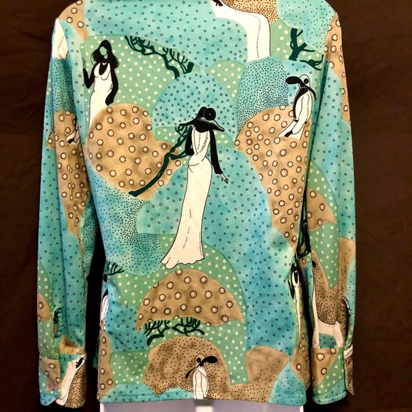 Vintage Carry Back LTD Pop Art Button Down Shirt, Size 12 - Picture 10 of 11